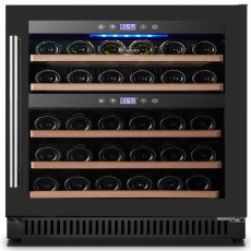 Vinovero 23-inch Dual Zone Wine Cooler with 40 Bottle Capacity and Black Full Glass Door 48260
