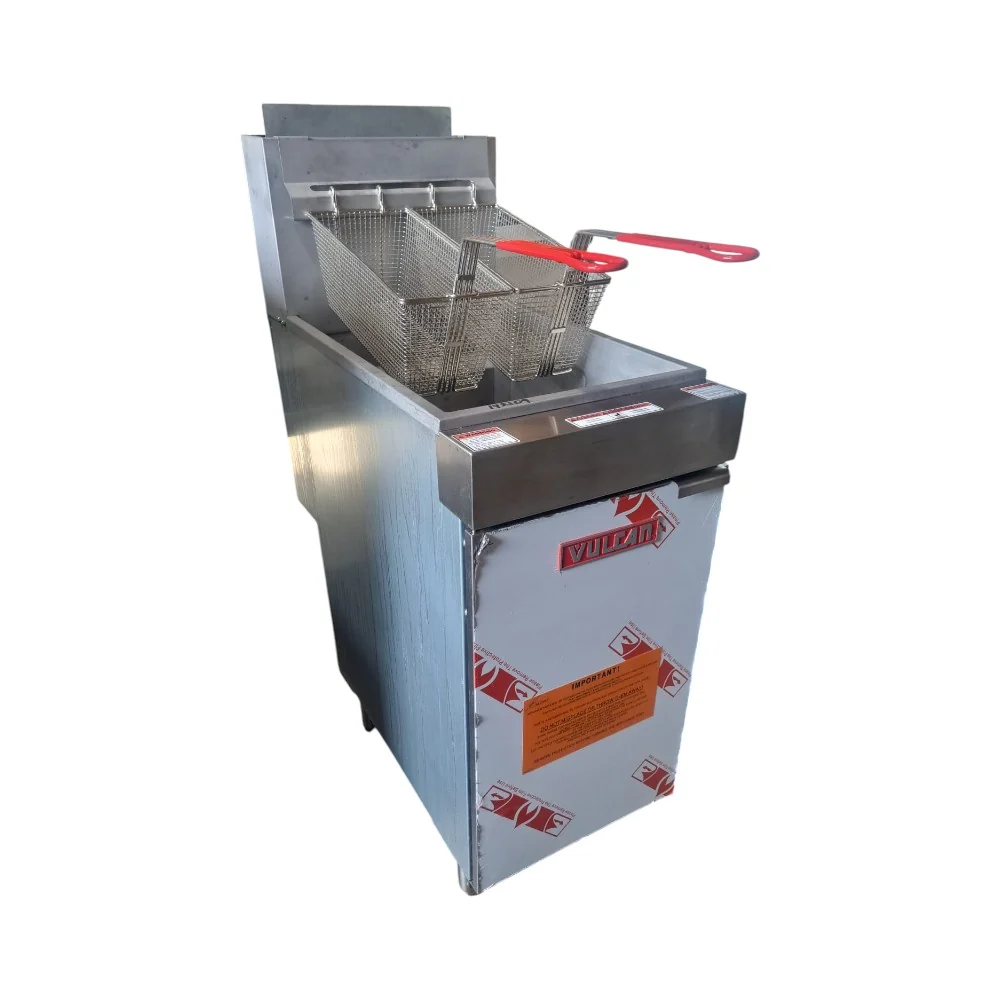 Restored Like New Vulcan LG400-1 Floor Tube Fryer - Natural Gas
