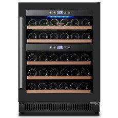 Vinovero 23-inch Dual Zone Wine Cooler with 40 Bottle Capacity and Black Full Glass Door 48260