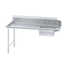 48" Stainless Steel Left or Right Soil Dish Table with Sink & Back Splash SIST48