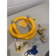 48" x 3/4" Stainless Steel Moveable Foodservice Gas Hose Connector Kit FEDGH48-CL
