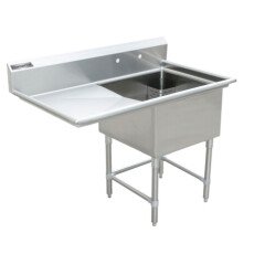 18" x 21" Corner Drain One Compartment Sink With Left Drainboard SS1821-L