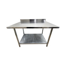 Omcan 22088 - Stainless Steel Work Table - 4 Inch Backsplash - 30 Inch x 48 Inch