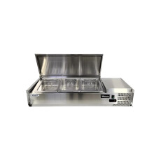 Restored Like New Omcan 46658 Refrigerated Topping Rail with S/S Cover