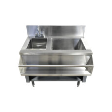 Restored Like New Omcan  Ice Bin with Sink and Faucet