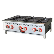 36" Hot Plate Stainless Steel Commercial Countertop 6 Burners Omcan 47381