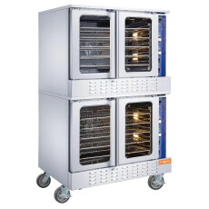108,000 BTU Double Gas Convection Oven with 10 Trays NG or LP Gas Brika BCOS-2
