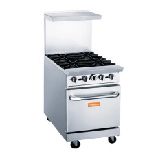24" 4 Burner Stove Top Gas Range Oven LPG or NG, Brika BGR-4B