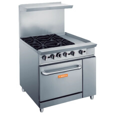 36" Griddle and 4 Burner Stove Top with Double Oven LPG or NG Range Oven BGR-4B-G12
