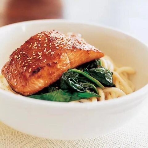 Soy-and-Ginger-Glazed Salmon with Udon Noodles