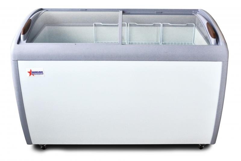 Curved Glass Top 50" Wide Omcan Novelty Freezer 27941