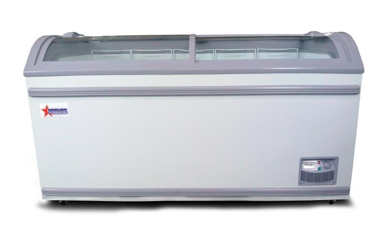 Curved Glass Top 58" Wide Omcan Novelty Freezer 31457