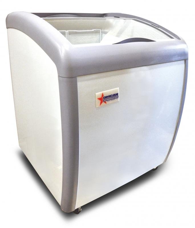 Curved Glass Top 26" Wide Omcan Novelty Freezer 31455