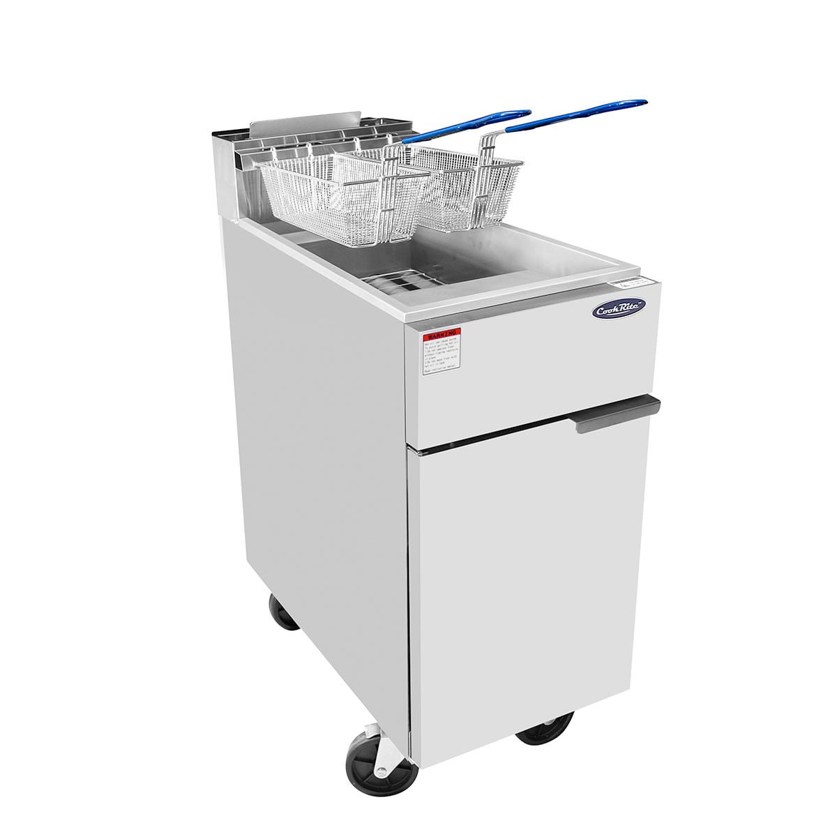 40 LB Capacity Tube Fired Floor Standing Commercial Deep Fryer Liquid Propane or Natural Gas Atosa ATFS-40