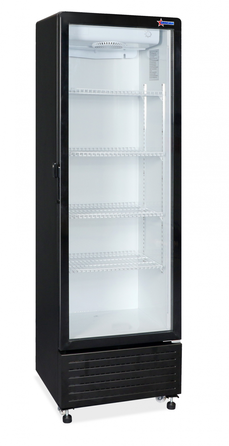 Omcan Single Glass Door Black Refrigerator 10.1 CuFt 285 L Capacity 47460