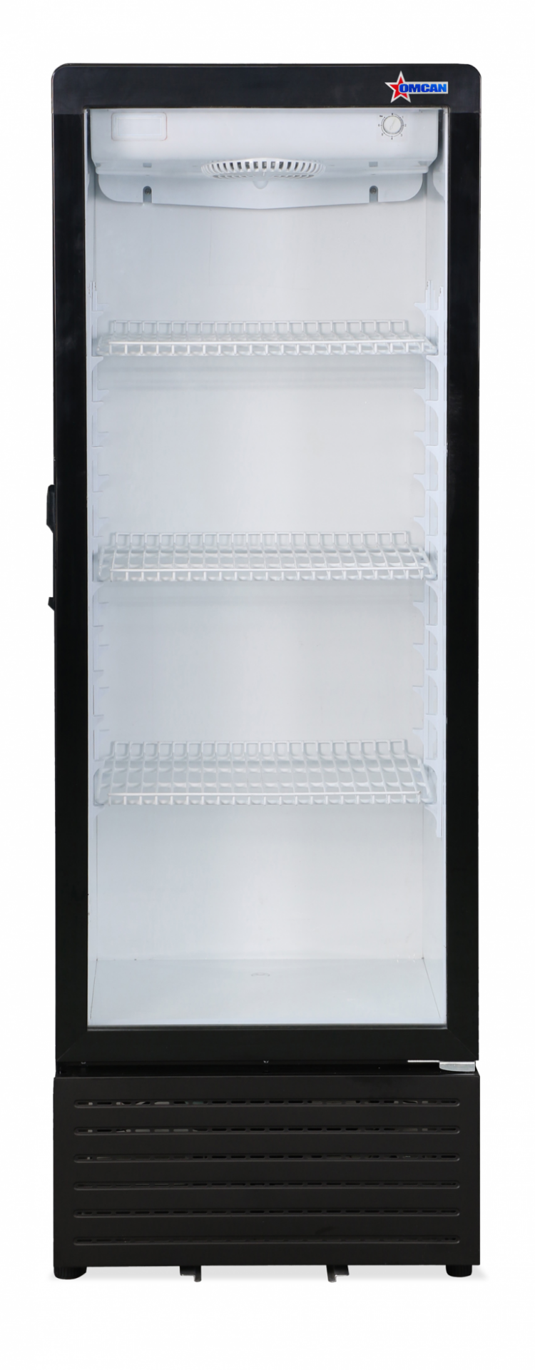 Omcan Single Glass Door Black Refrigerator 7.7 CuFt 217 L Capacity 47586