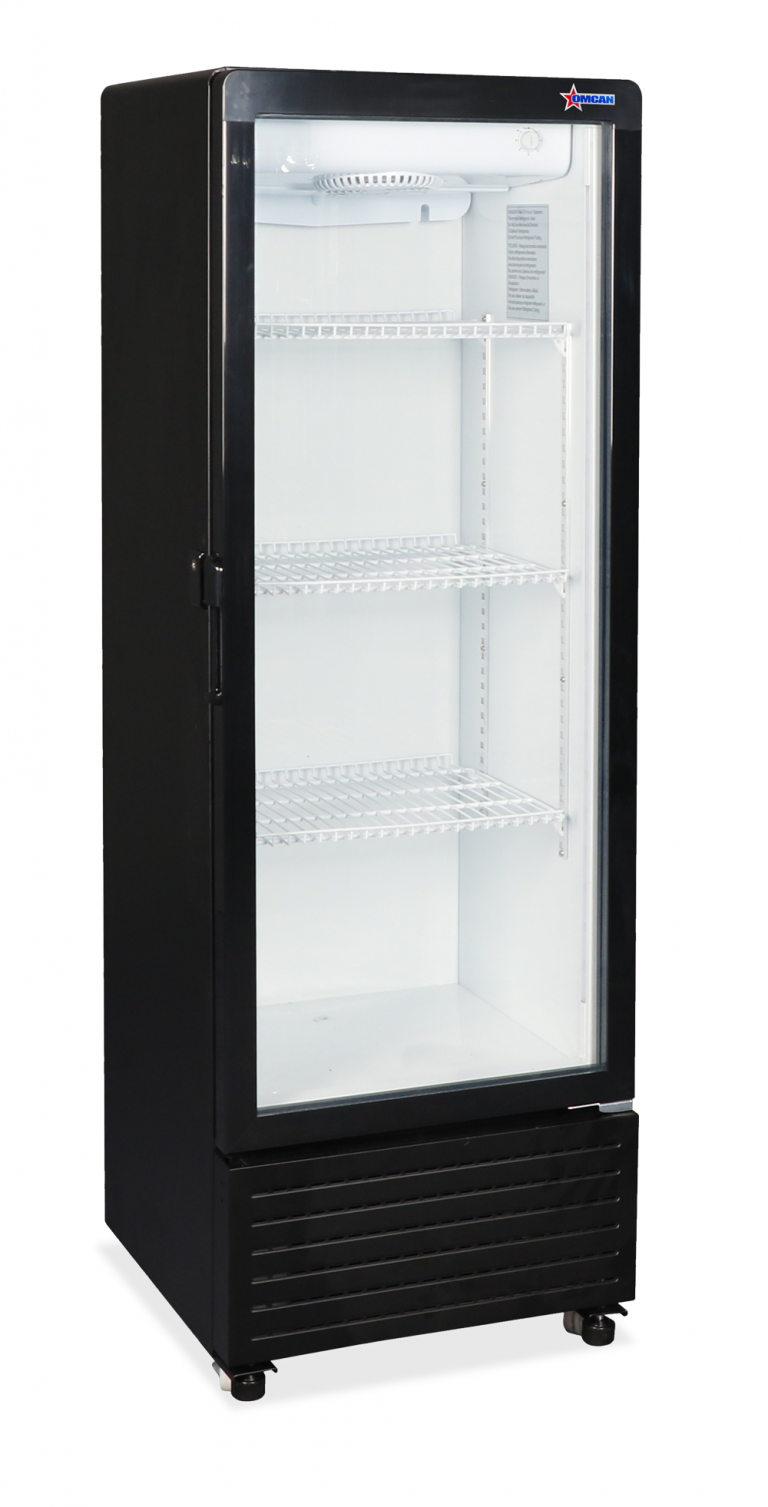 Omcan Single Glass Door Black Refrigerator 4.9 CuFt 140 L Capacity 47563