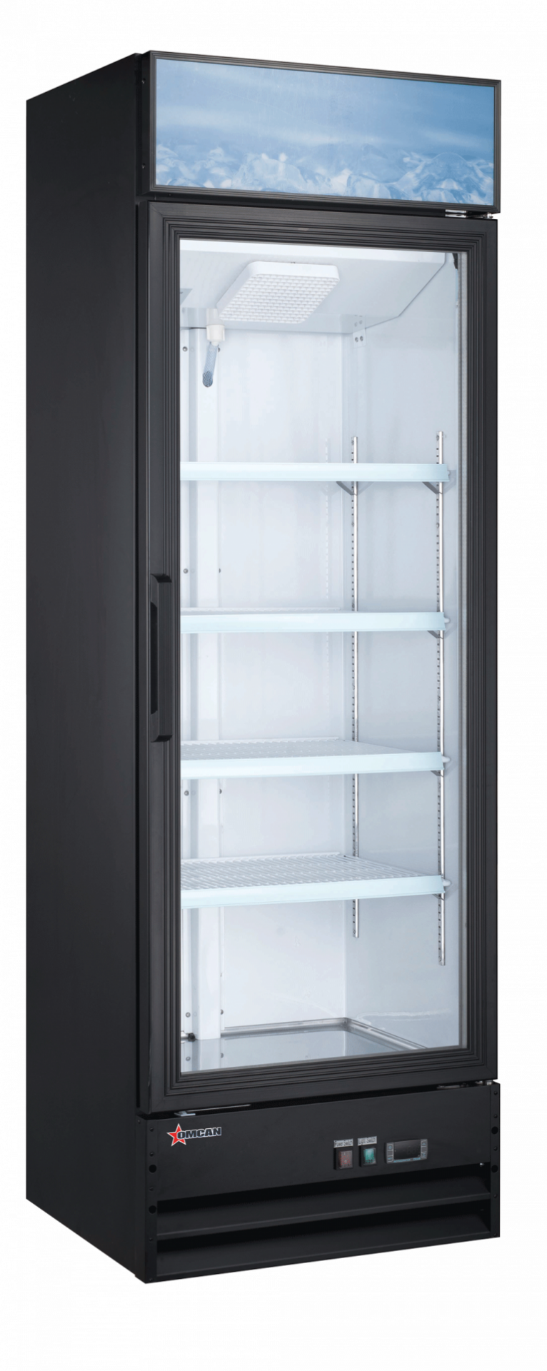 14 CuFt Omcan Single Swing Glass Door 26" Black Refrigerator 51035