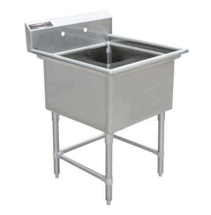 18" x 21" Corner Drain One Compartment Sink With No Drainboards SS1821-0