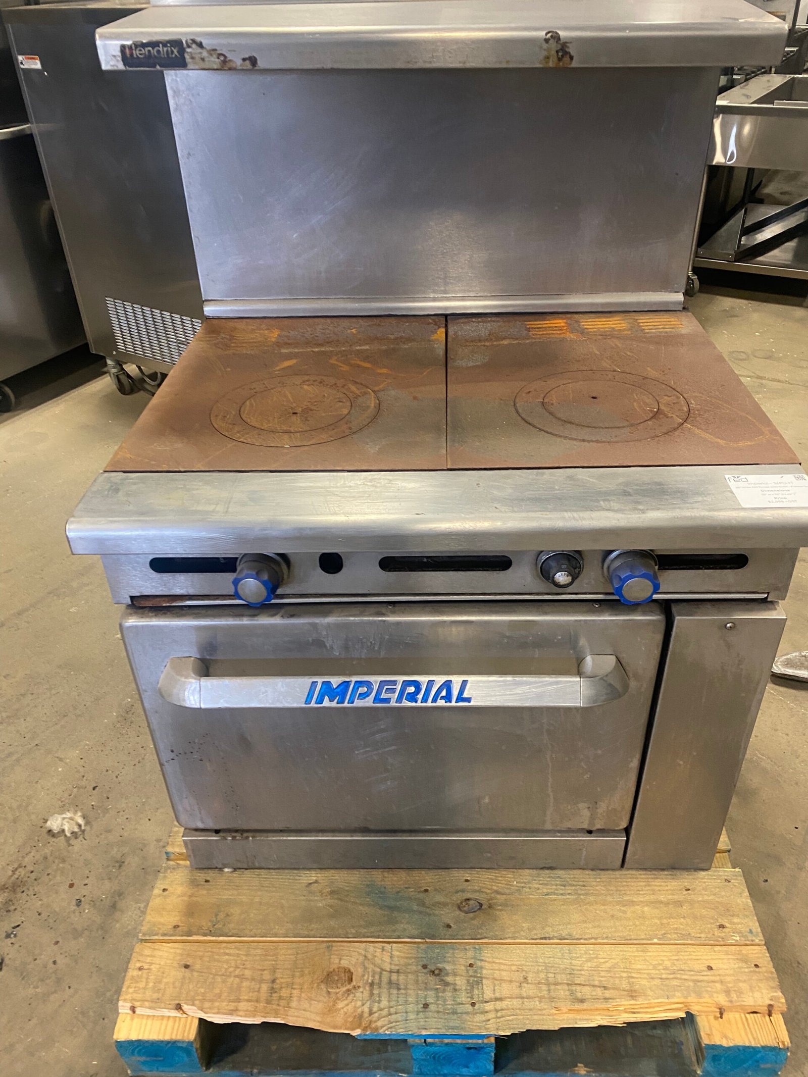 Used Imperial 36" Wide NG Range with Oven - French Top 36RO-FT-CL