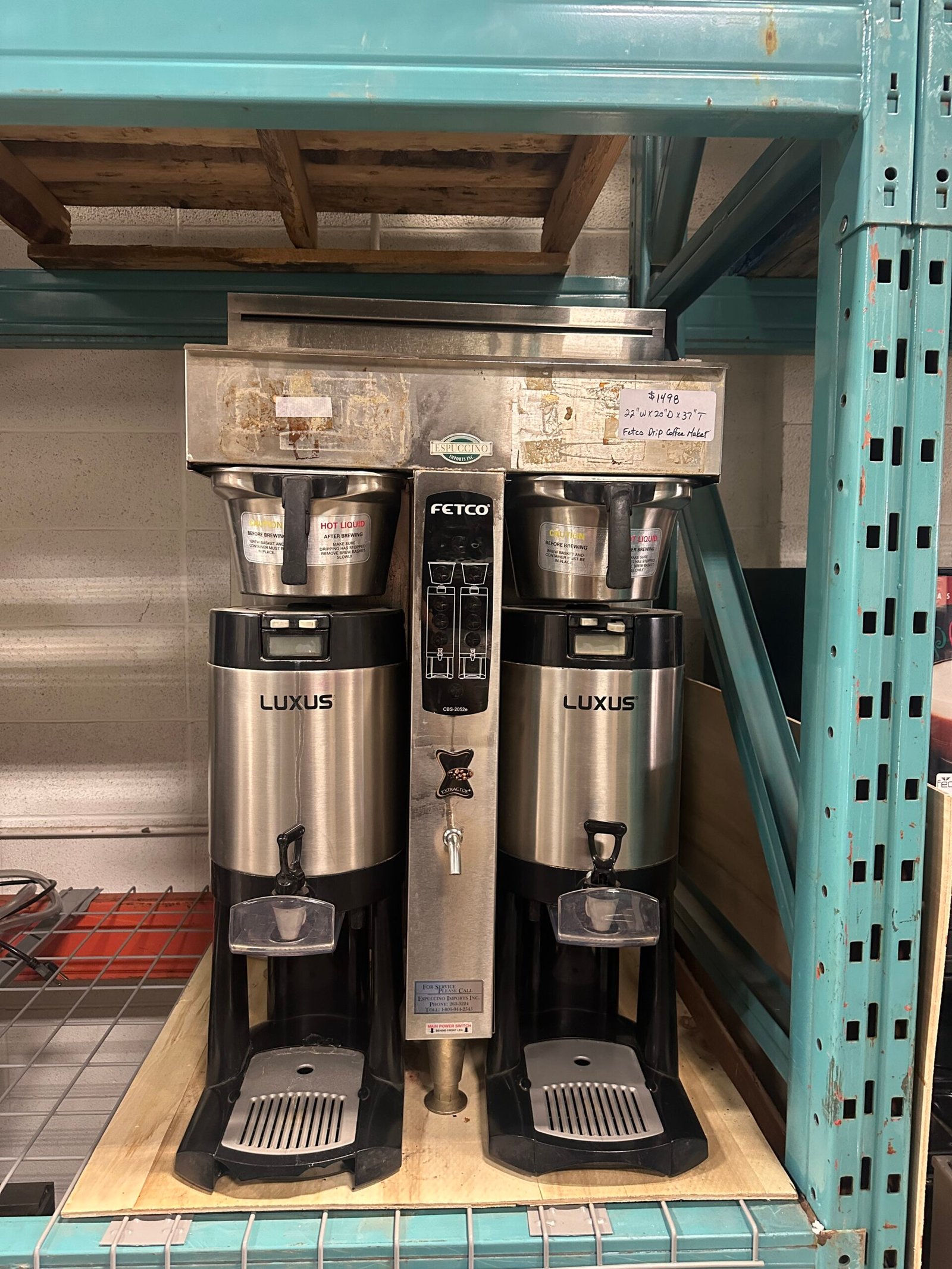 Commercial Restaurant Fetco Drip Coffee Maker CBS-2052e