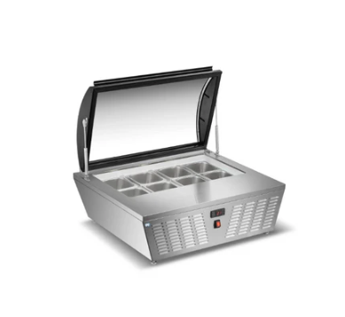Clearance New 32" Countertop Curved Glass Gelato Display Case Cold Zone With 67 L Capacity CZ-DW-67R-CL