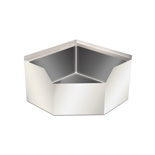 26.50" W x 26.50 D x 16" H Stainless Steel Corner Mop Sink with Drain Basket 47470