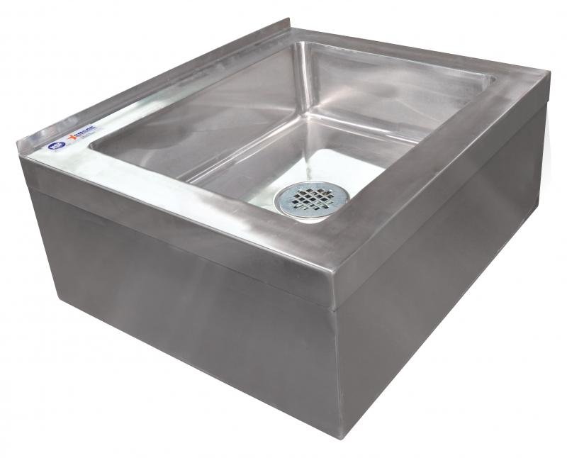 20" W x 16" D x 6" H Stainless Steel Mop Sink with Drain Basket 24412