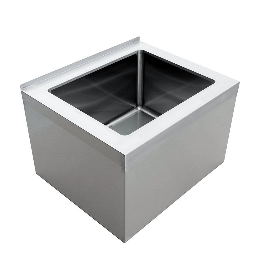 28" W x 20" D x 12" H Stainless Steel Mop Sink with Drain Basket 44607