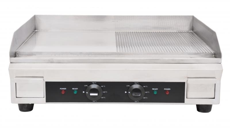 Stainless Steel Electric Griddle with Half-Smooth and Half-Ribbed Surface and 23.87″x 16″ Cooking Area 41373