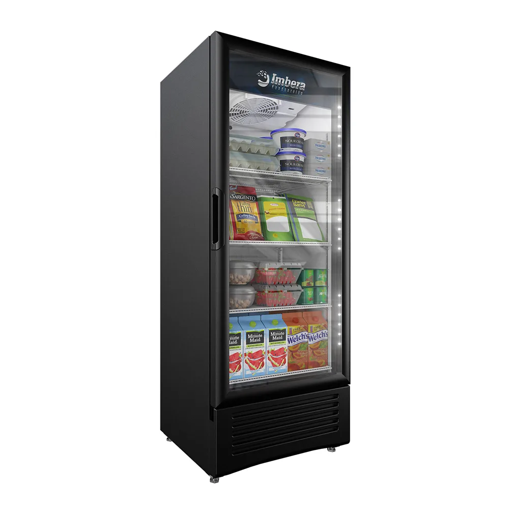 7.87 CuFt Single Glass Door 4 Shelves Cooler Imbera VR12-HC