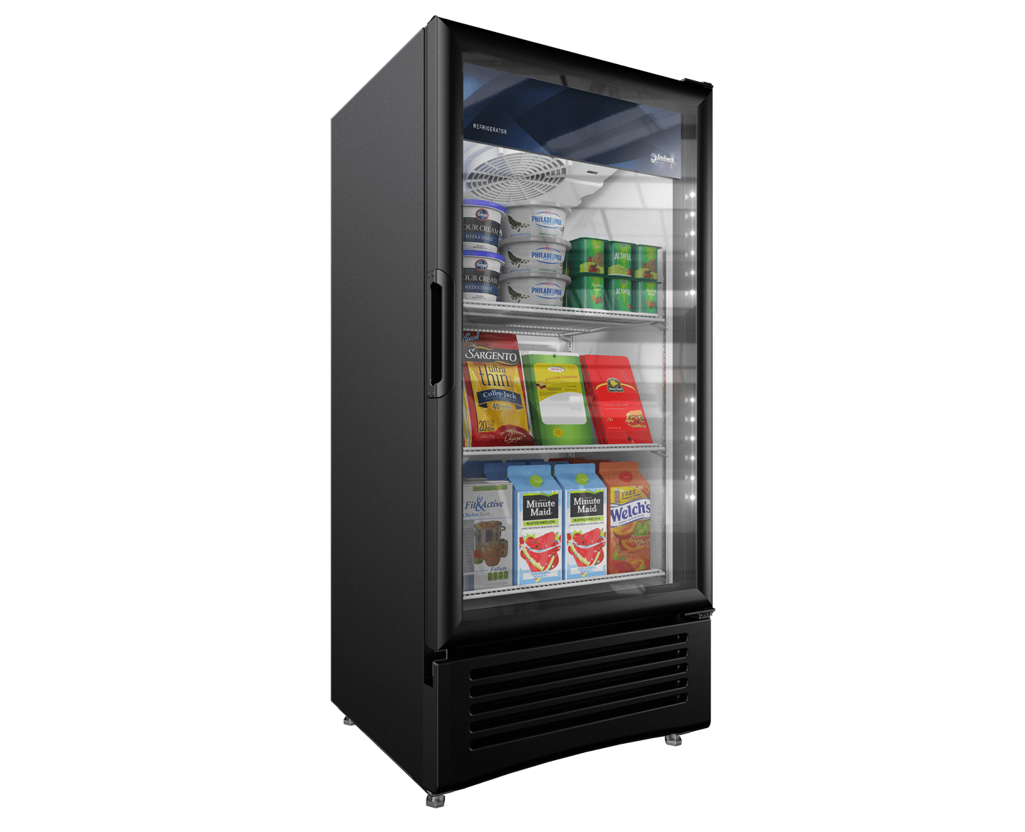 5.1 CuFt Single Glass Door 3 Shelves Cooler Imbera VR10-HC