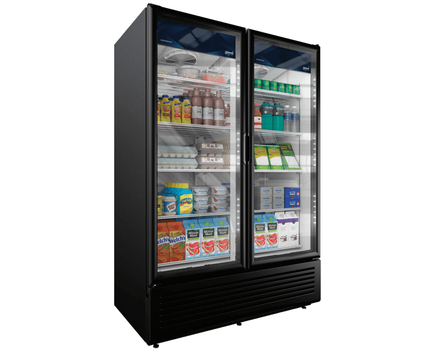 41.6 CuFt Glass 2 Door 10 Shelves Cooler Imbera VRD-43-HC