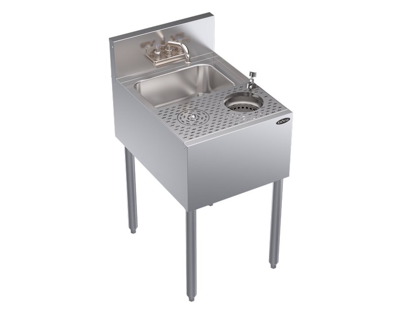 Krowne Royal Series 18"L x 24"D Speed Unit with Dump Sink, Dipperwell & Speed Rinser KR24-MS18