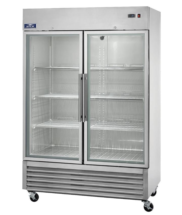 Arctic Air 49 CuFt 2 Door Glass Reach In Display Freezer AGDF49