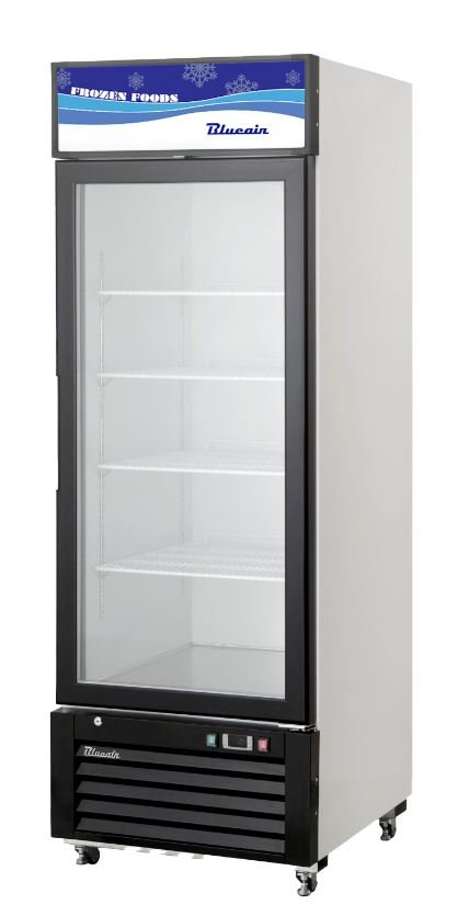Commercial Blue Air 23 CuFt Glass 1 Door Merchandiser Reach In Freezer BKGF23-HC