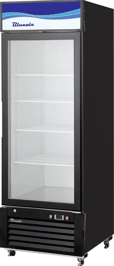 23 CuFt Glass 1 Door Blue Air Merchandiser Refrigerator BKGM23B-HC