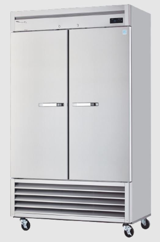 Cooler Blue Air 49 CuFt Bottom Mount 2 Door Solid SS Reach-In Refrigerator BSR49-HC