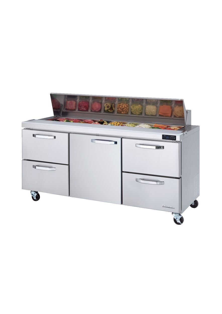 Blue Air 72" Sandwich Prep Table 4 Drawers Middle Door BLPT72-D4RL-HC