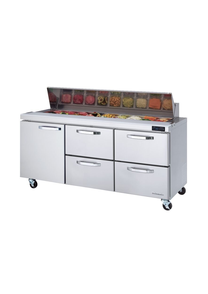 Blue Air 72" Sandwich Prep Table 4 Drawer Left Door BLPT72-D4RM-HC