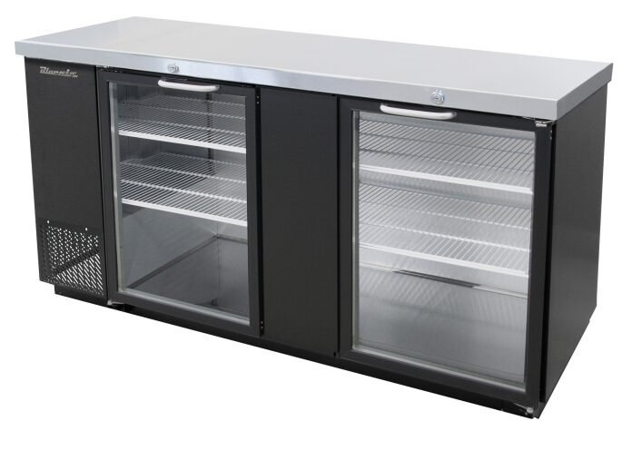 Blue Air 69" Back Bar Glass 2 Door Locking Cooler BBB69-3BG-HC