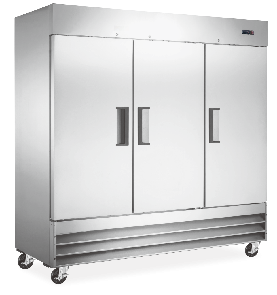 Omcan 81″ Reach-In Solid SS 3 Door Freezer 72 cu.ft/ 2040 L Capacity - 50027