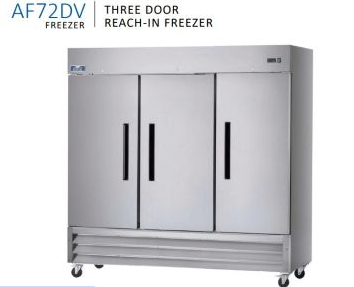 Arctic Air 72 CuFt 3 Door Solid SS Reach In Freezer AF72DV 220Volt