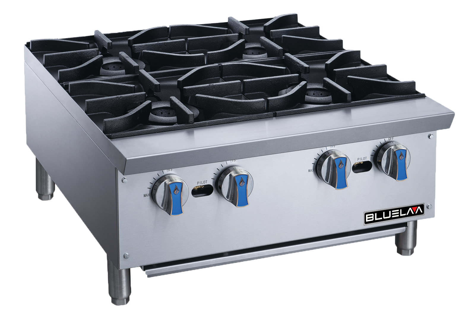 Clearance Blue Lava 24" Wide 4 Burner Hot Plates NG/LP Gas 112,000 BTU BLHP24