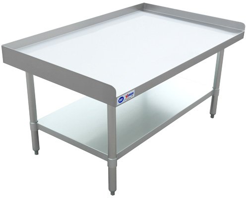 30″ x 48″ Stainless Steel Equipment Stand with Galvanized Undershelf and Legs 22060