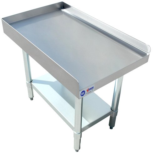 30″ x 15″ Stainless Steel Equipment Stand with Galvanized Undershelf and Legs 24087