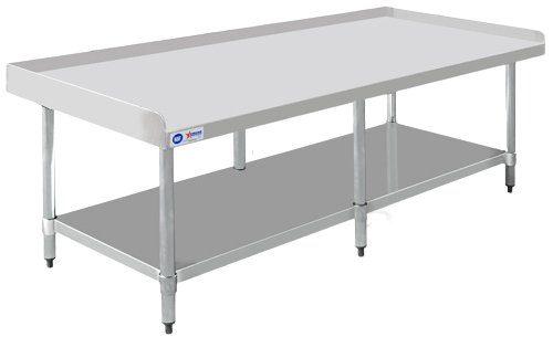 30″ x 72″ Stainless Steel Equipment Stand with Galvanized Undershelf and 6 Legs 47994