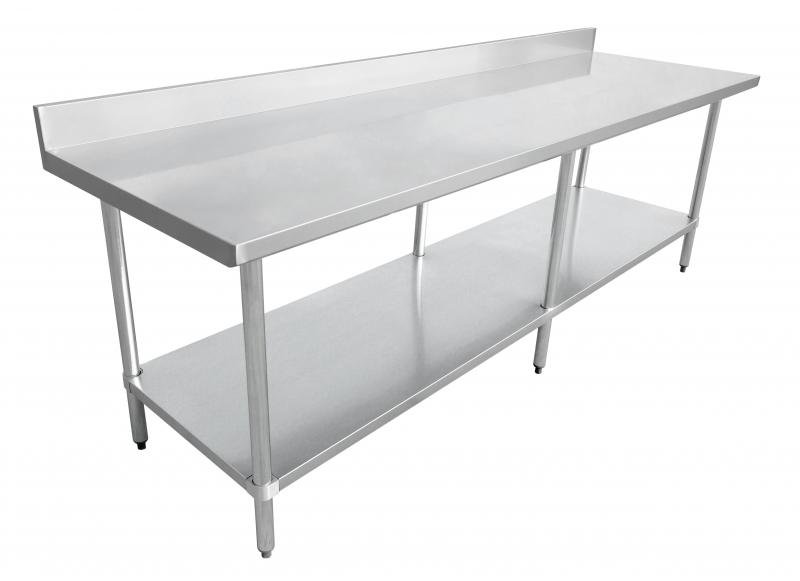 30″ x 96″ Stainless Steel Work Table with 4″ Backsplash 22092
