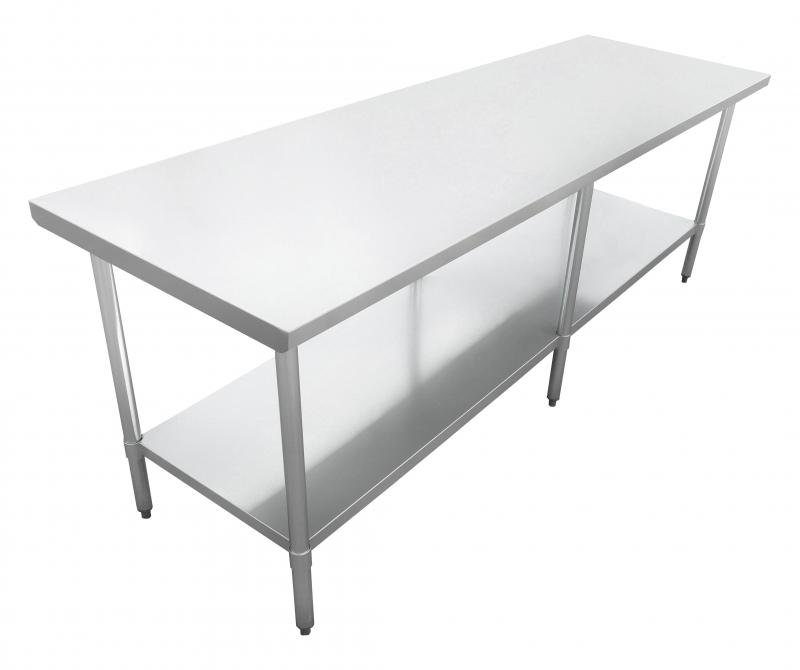 Omcan 18″ x 84″ Stainless Steel Work Table with Galvanized Legs and Undershelf 47724