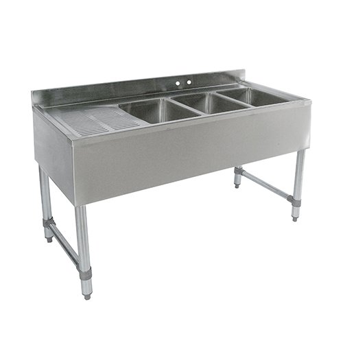 24″ x 18″ x 10″ Corner Drain Single Compartment Bar Sink With left Drain Board S1B-1L-V
